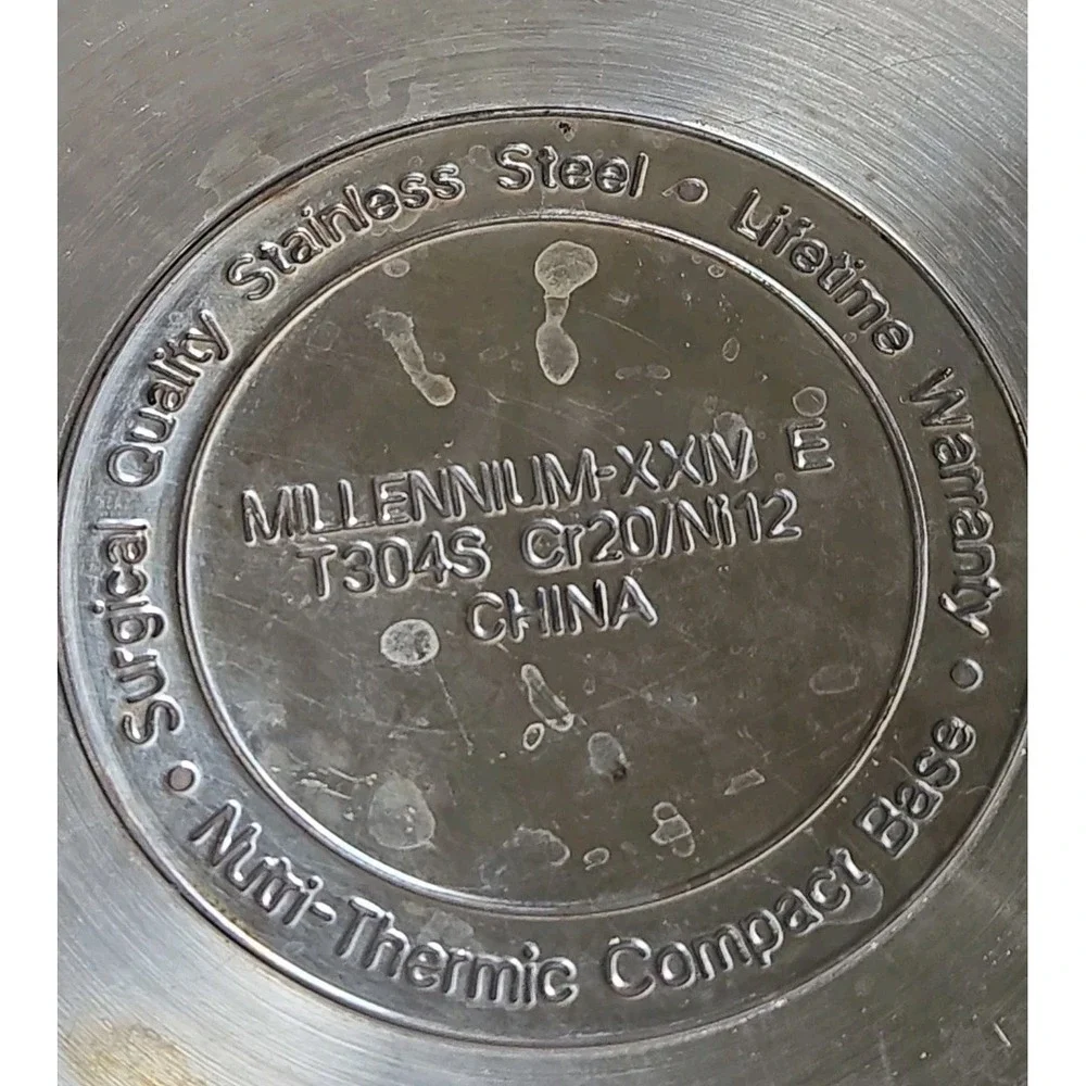 Nutri-Stahl Millennium XXIV E Pot T304S Surgical Stainless Steel TempAlert Lid